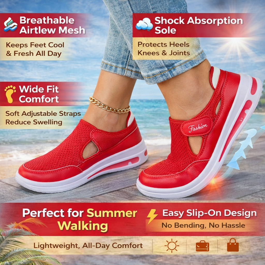 Women's Orthopedic Breathable Slip-On Walking Shoes, Mary Jane Hybrid Sneakers