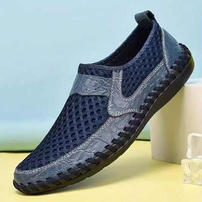 Summer Sale 70%🔥 Mens' Summer Slip-on Shoes, Breathable Mesh Leather Loafers