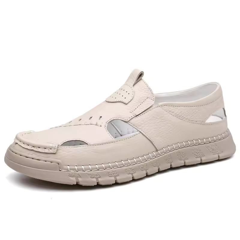 Early Summer Kickoff -45% OFF🎁 Men’s Leather Cut-Out Comfort Slip-On Shoes, Orthopedic Walking Shoes