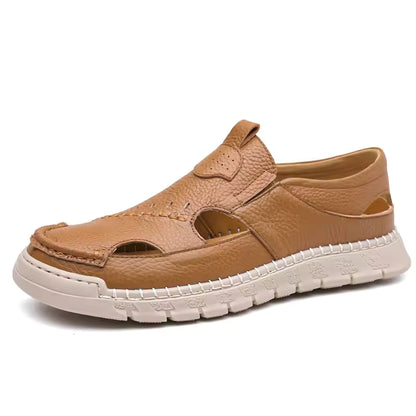 Early Summer Kickoff -45% OFF🎁 Men’s Leather Cut-Out Comfort Slip-On Shoes, Orthopedic Walking Shoes
