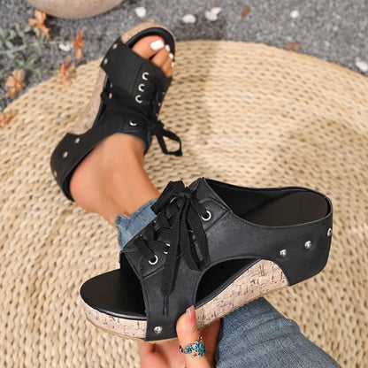 Women’s Retro Wedge Sandals –Comfortable Wedge Summer Slippers