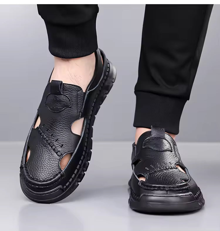 Early Summer Kickoff -45% OFF🎁 Men’s Leather Cut-Out Comfort Slip-On Shoes, Orthopedic Walking Shoes
