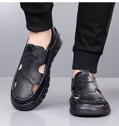 Early Summer Kickoff -45% OFF🎁 Men’s Leather Cut-Out Comfort Slip-On Shoes, Orthopedic Walking Shoes