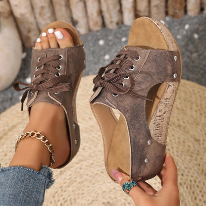 Women’s Retro Wedge Sandals –Comfortable Wedge Summer Slippers