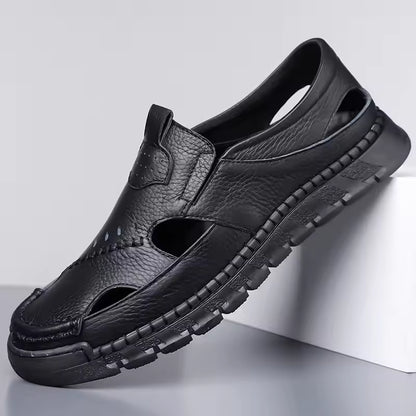 Early Summer Kickoff -45% OFF🎁 Men’s Leather Cut-Out Comfort Slip-On Shoes, Orthopedic Walking Shoes