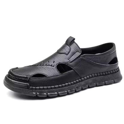 Early Summer Kickoff -45% OFF🎁 Men’s Leather Cut-Out Comfort Slip-On Shoes, Orthopedic Walking Shoes