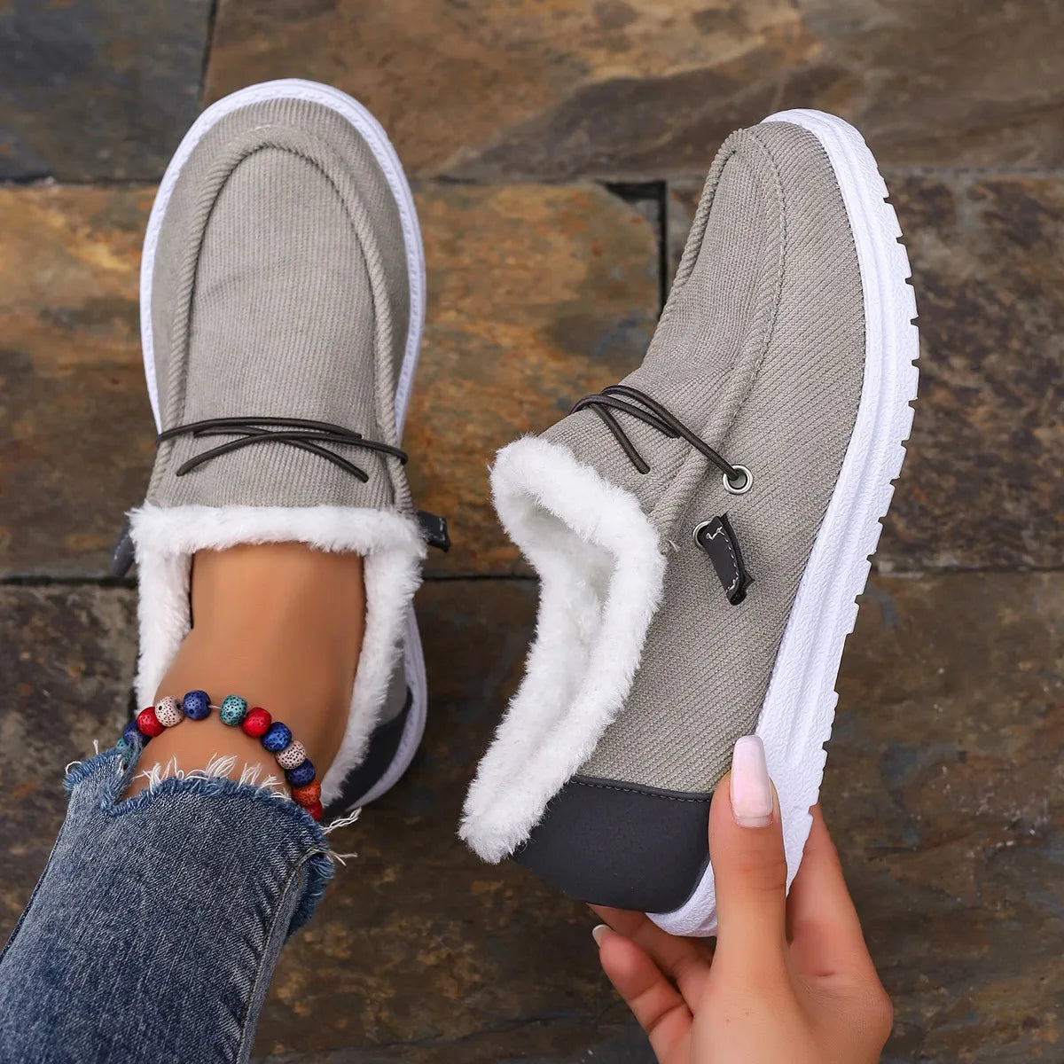 CozyStep™ Women’s Orthopedic Fur-Lined Slip-On Shoes