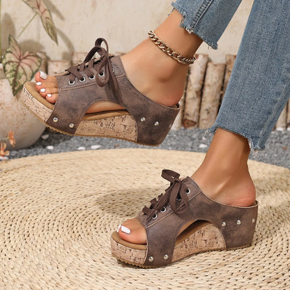 Women’s Retro Wedge Sandals –Comfortable Wedge Summer Slippers