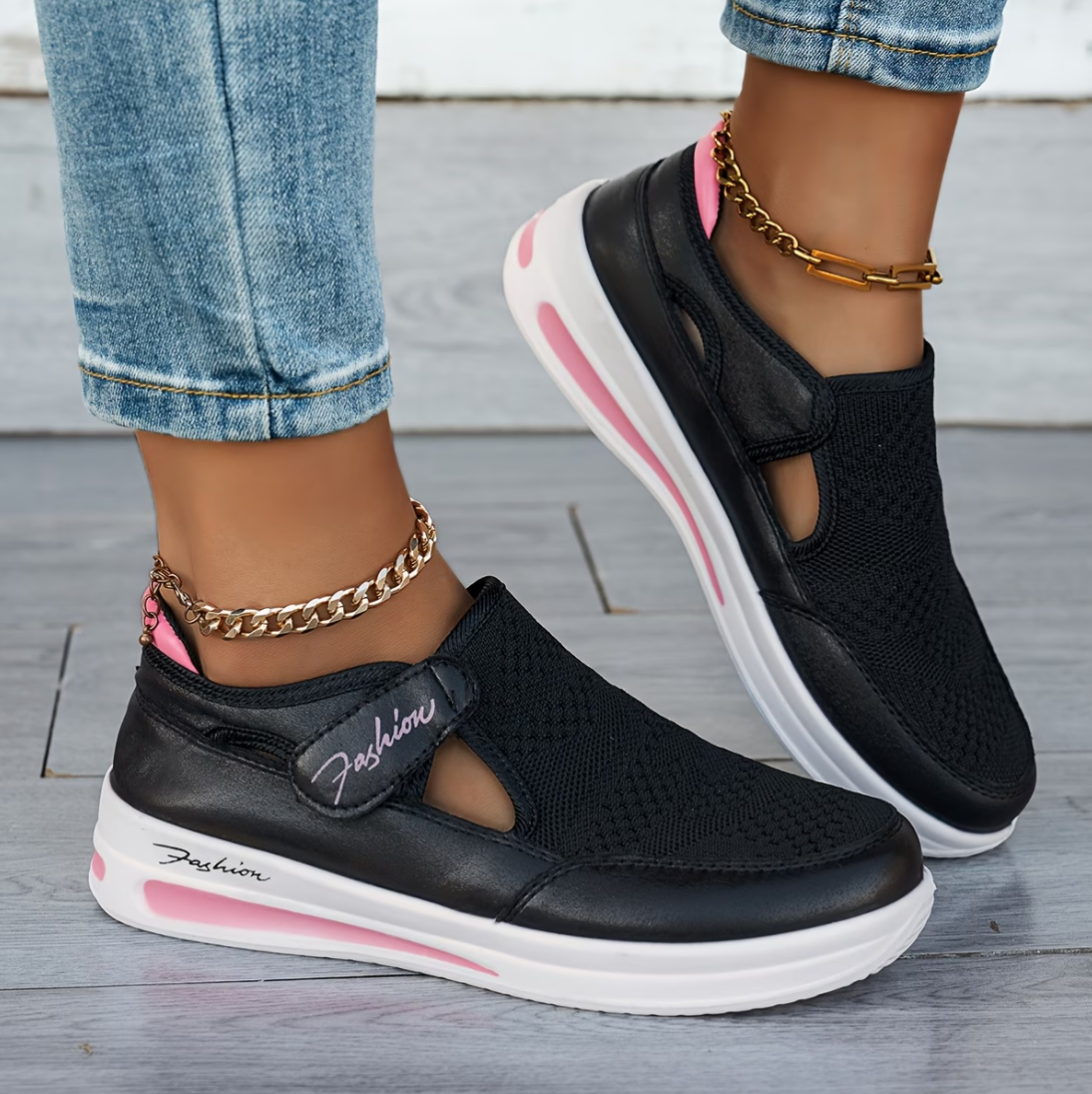 Women's Orthopedic Breathable Slip-On Walking Shoes, Mary Jane Hybrid Sneakers