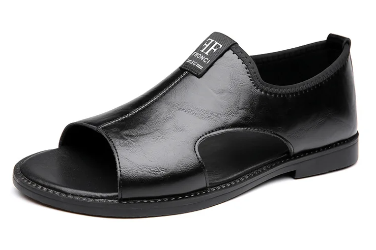 Men’s Casual Leather Slip-On Sandals – All-Day Comfort Fit