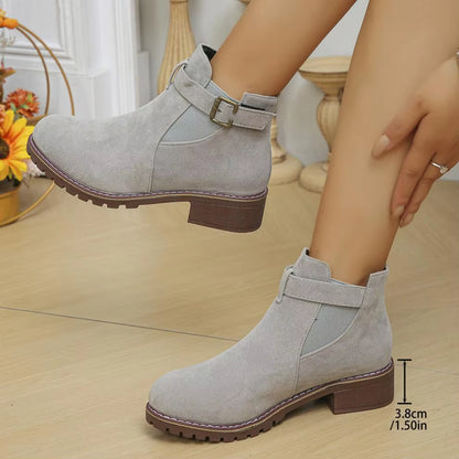 Marlow™ Women’s New Fall Chelsea Leather Ankle Boots – Comfortable, Roomy Toe & Low Heel