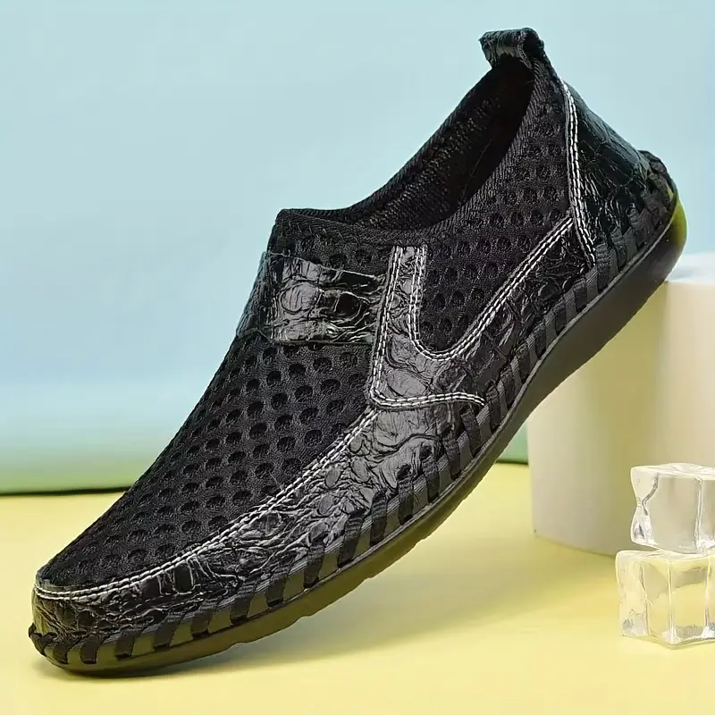 Summer Sale 70%🔥 Mens' Summer Slip-on Shoes, Breathable Mesh Leather Loafers